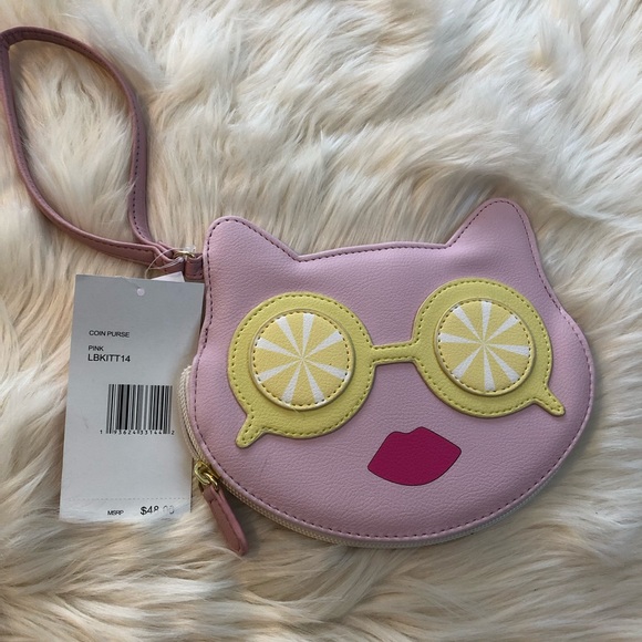 Betsey Johnson Handbags - Betsey Johnson cat face wristlet with lemon eyes